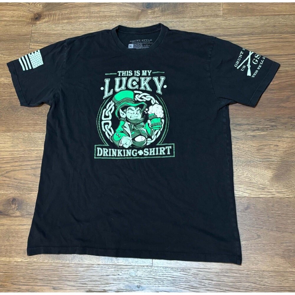 Grunt Style Club T-shirt - St Patrick's Day Lucky Drinking Shirt Men’s Size XL